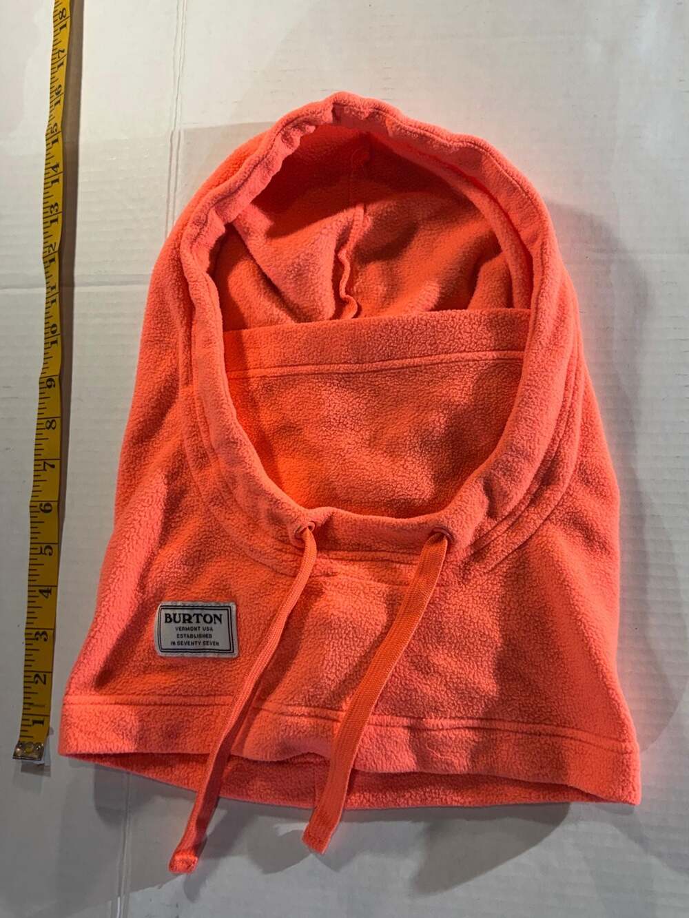 Burton Neon Orange Fleece Hooded Balaclava Face Mask Adult